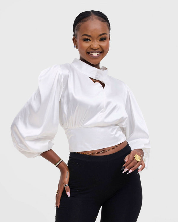 Gravio Fashions Finn Crop Top - White - Shopzetu