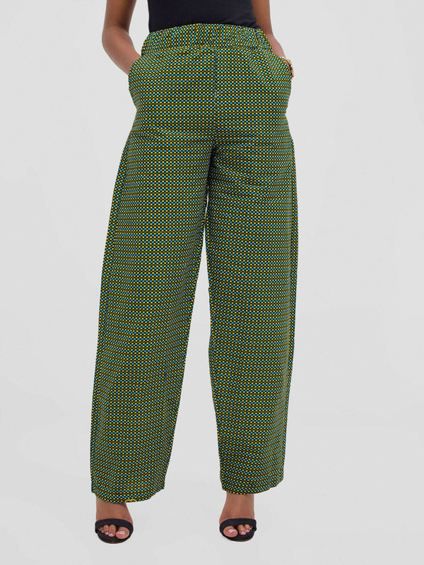 Gravio Fashions Nala Ankara pant - Green - Shopzetu