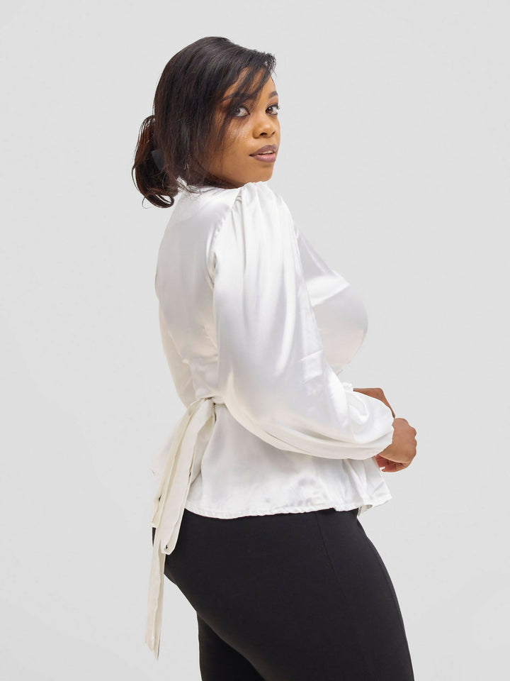Gravio Fashions Serena Top - White - Shopzetu